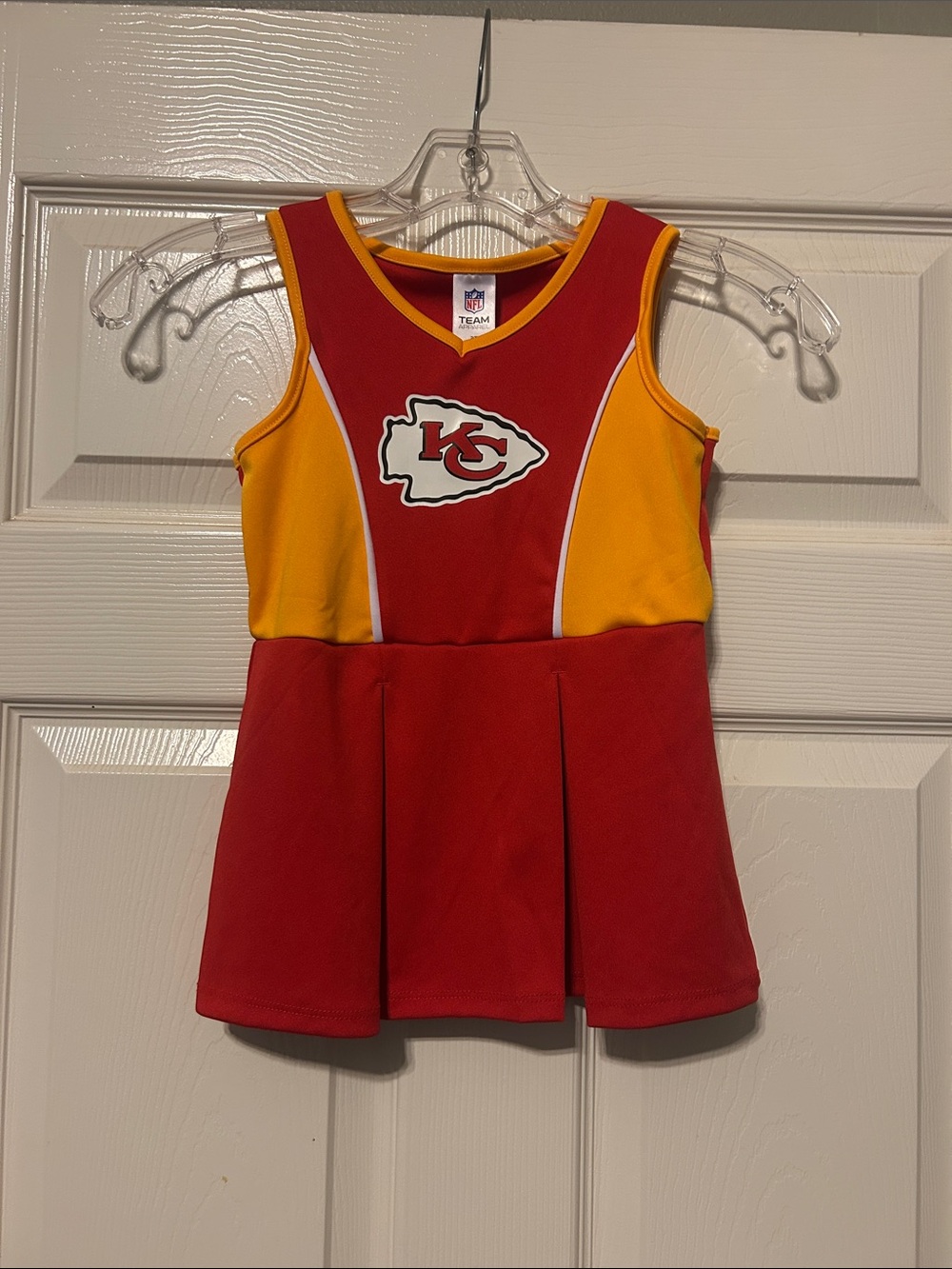 NFL Kansas City Chiefs Red & Yellow Girls Cheer Tank Dress. 3T